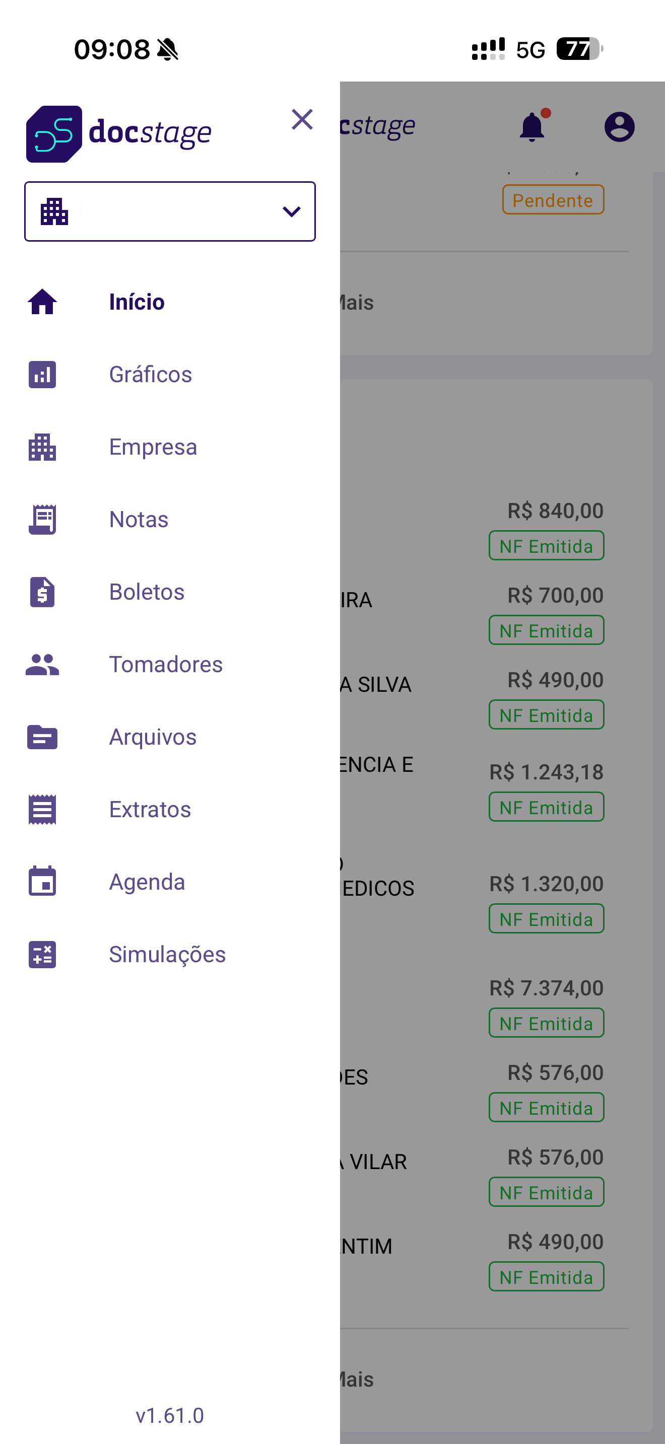 Menu de navegação <b>doc</b><i>stage</i>
